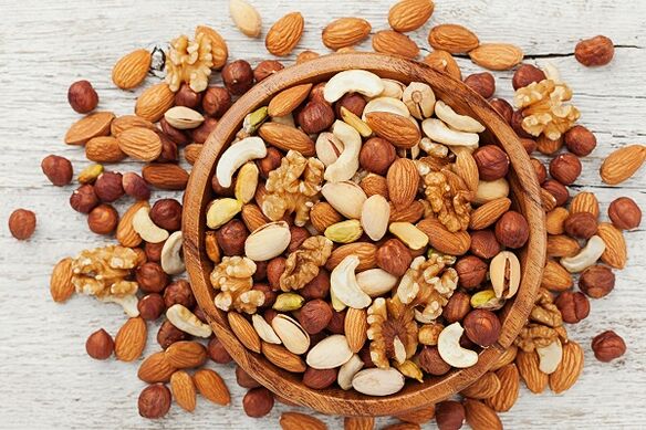 Various nuts for men's health